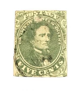 Csa Stamp 1 Or 1c,  5 Cent Jefferson Davis