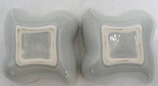 RED WING POTTERY GRAY WITH PINK INTERIOR PAIR CANDLE HOLDERS B1411 3