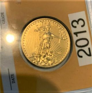 2013 1/4 OZ GOLD $10 DOLLAR US EAGLE COIN IN CAPSULE ONLY 2