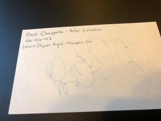 Dave Chappelle Signed Autographed Index Card - W/ Peace Sign AUTHENTIC 2
