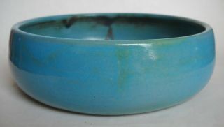 Vintage Shearwater Art Pottery 5 3/4 " Turquoise Bowl