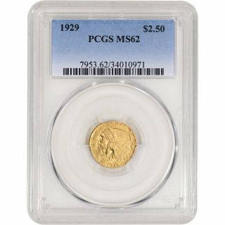 Us Gold $2.  50 Indian Head Quarter Eagle - Pcgs Ms62 - Random Date