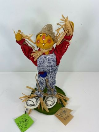 Vintage 1988 Annalee Mobilitee Doll Scarecrow 14 " Tall