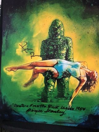 Ricou Browning - Ginger Stanley Signed Creature From The Black Lagoon 8x10 Glossy
