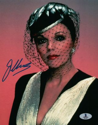 Joan Collins Signed Autographed 8x10 Photo Dynasty Hat And Veil Vintage Beckett