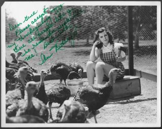 Ann Rutherford Of Gone With The Wind Signed 1940s Promo Photo Autograph