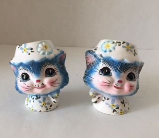 Vintage 1950s Lefton Miss Priss Kitty Cat Salt And Pepper Shakers 1511 Kitsch