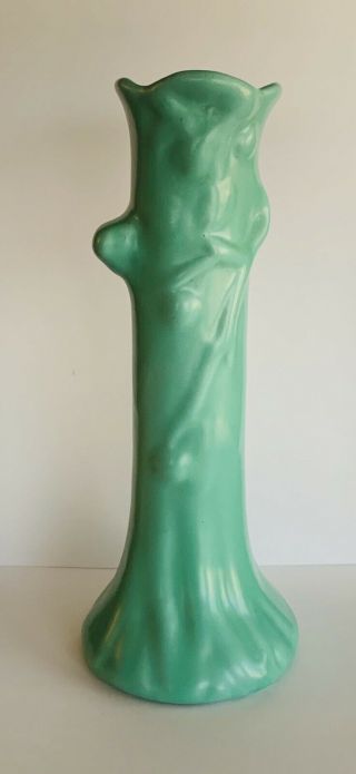 Vtg Weller Pottery Sea - Foam Matte Green Woodcraft Bud Vase Rare