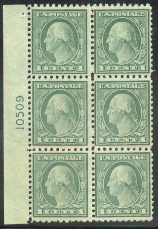 U.  S.  542 Scarce Nh Plate Block - 1c Green,  Rotary ($300)