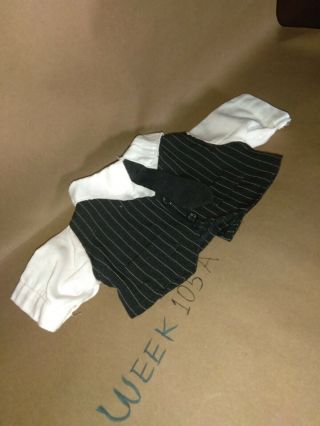 Build A Bear Bab Black Pin Stripe Vest Shirt Top Teddy Clothes