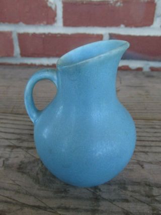 1944 Rookwood Art Pottery Pitcher Creamer 6795 Matte Blue