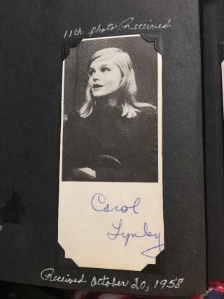 Carol Lynley - Rare Vintage Signed 5x2.  25 Photo Estate Find