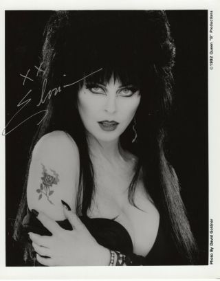 Elvira Autographed Signed 8x10 Photo B&w Picture Authentic Mistress Of The Dark