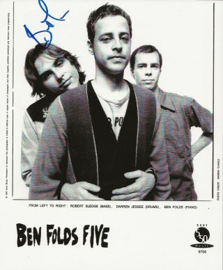 Ben Folds Five Real Hand Signed 1997 Promo Photo Autographed By Ben