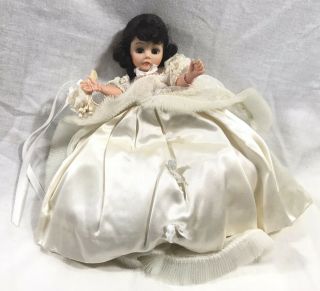 Vintage 8” Madame Alexander Bride Doll Jointed Black Hair Brown Eyes