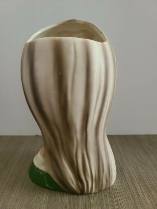 Rare Vintage Napco Teen Lady Head Vase C - 8494 Planter 7” Hard To Find Green 3
