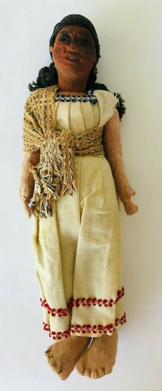 Vintage Ethnic Doll Hand Made Authentic Dress & Shawl 12 "