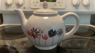 Rae Dunn Flowers Teapot With Lid By Magenta Floral
