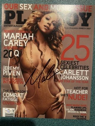 Mariah Carey Signed Autographed Playboy 8x10 Photo Certified With