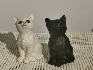 Beswick Cats Black White Pair 4 "