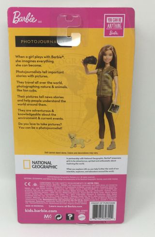 Career Barbie National Geographic Photojournalist Doll You Can Be Anything 2