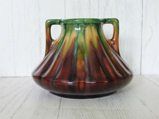 Arts & Crafts Faiencerie Thulin Art Deco Pottery Double Handled Vase Belgium
