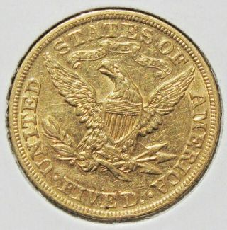 1893 Liberty Head (Coronet) $5 Gold Half Eagle Coin 2