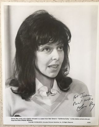 Elaine May Signed / Inscribed Photo 8”x10 California Suite Film 1978 Autographed