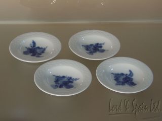4 Royal Copenhagen Braided Blue Flowers Butter Pats - 10/8180