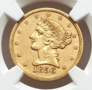 1856 - S $5 Ngc Xf45 Five Dollar Gold Liberty Half Eagle Low Mintage 105,  100