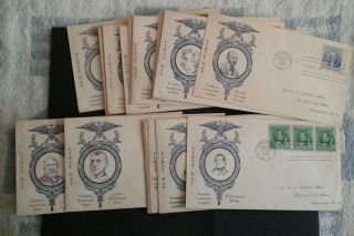 Scott 859 - 893 Famous Americans Complete Set Of 35 Matched First Day Covers