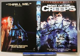 Night Of The Creeps Dvd Cover - Signed By 6 Including Tom Atkins