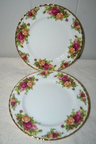 Royal Albert Old Country Roses Bone China 8 " Salad Plate Set Of 4