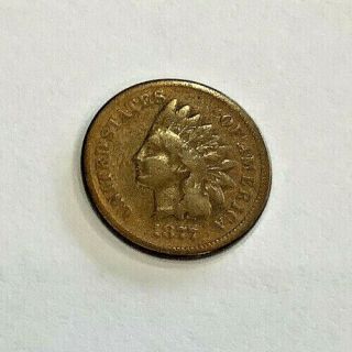 1877 Indian Head Cent Penny Rare Key Date Possibly Cleaned