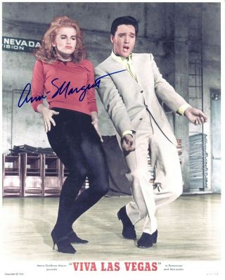 Ann - Margret Signed Viva Las Vegas 8x10 W/ Elvis Presley Song & Dance Closeup