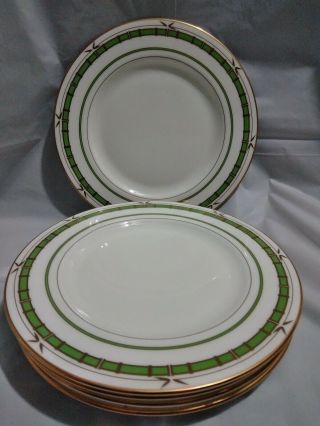 5 - Lenox Kate Spade Green Bamboo Design Pompano Point 8 " Plates