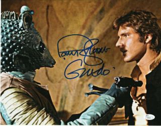 Paul Blake Autograph Signed 11x14 Photo - Star Wars " Greedo " (jsa)