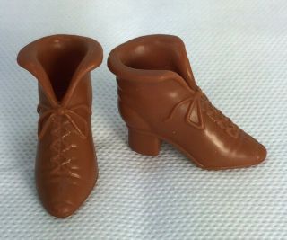 Barbie Anastasia Anya Brown Ankle Boots Shoes Lace Up Spin Master Liv Size 82