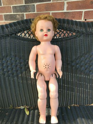 Vtg 23 " Hard Plastic Doll,  Ball Jointed Hips And Knees