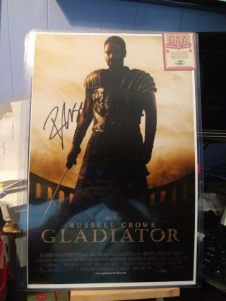 " Gladiator " Russell Crowe Hand Signed 11x17 Color Photo With
