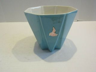 Vintage Red Wing Art Pottery 786 Blue Planter Flower Pot Container