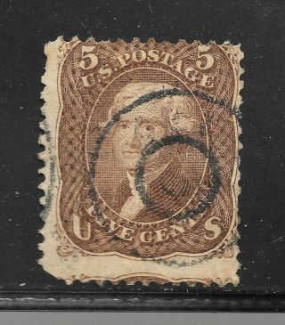 U.  S.  Scarce 95 The 1868 Jefferson 3 Cent With And " F " Grill C.  V.  $900.  00