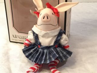 Madame Alexander Olivia Pig Doll Plaid Skirt Jumper Dress Red White Stripes Sock
