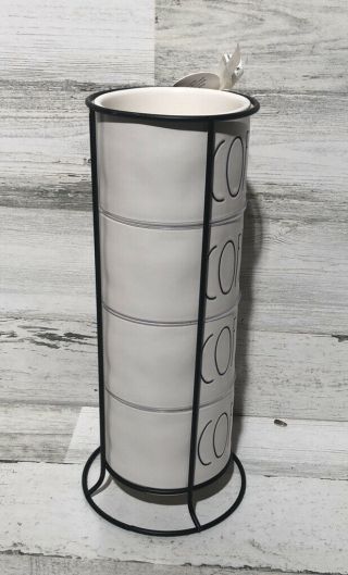 Rae Dunn stackable mugs Stacker Coffee Cups stacking mugs.  With Stand 2