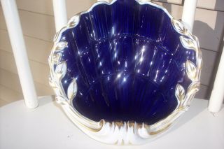 Vista Alegre Mottahedeh Porcelain Bowl Blue Shell Plate Portugal Ceramic Dish 8 "