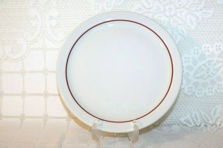 Shenango China Rimrol Welroc Usa Red Stripe 1956 Restaurant Ware 4 Dinner Plates