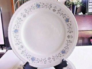 Harmony House Minuet 4 Dinner Plates Blue Roses Floral On White 10 - 1/2 " W Japan