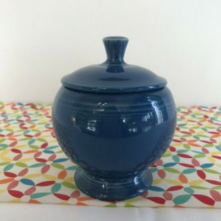 Fiestaware Lapis Individual Sugar Bowl With Lid Fiesta Blue Retired 7 Oz