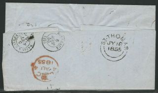 Danish West Indies 1855 Stampless Cover,  From St.  Thomas To Bordeaux,  Via London