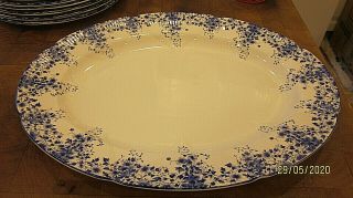 Pristine Royal Albert Fine China Dainty Blue Oval Serving Platter 15.  5”